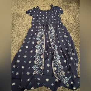 Justice Navy Blue Patterned Jumpsuit
